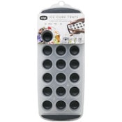 Wholesale - Edge 3pk Silicone Ice Cube Tray Standard Round Charcoal C/P 12, UPC: 190131121658
